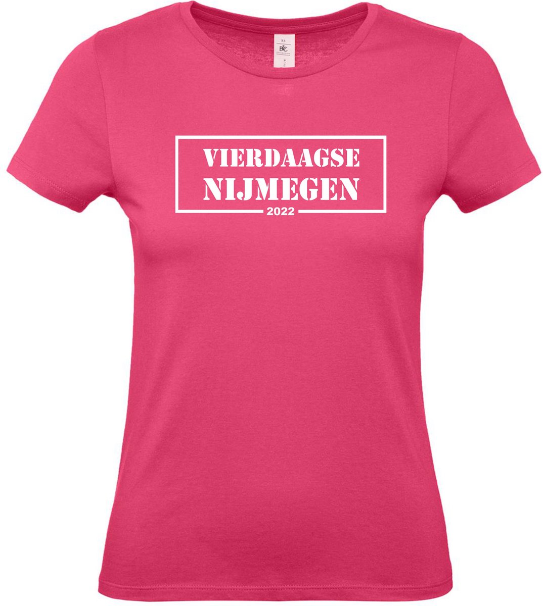 Dames t-shirt Vierdaagse Nijmegen 2022 |Wandelvierdaagse | vierdaagse Nijmegen | Roze woensdag | Roze | maat M